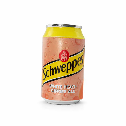 Schweppes white peach ginger can